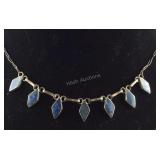 Sterling silver and lapis necklace 14in