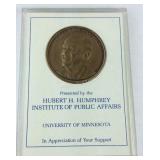 Bronze Hubert Humphrey commemorative medal