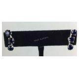 Sterling silver Dark indigo crystal earrings