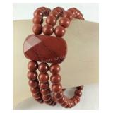 Red jasper triple strand bracelet 545.00ctw