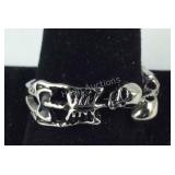 Size 13 stainless steel skeleton ring