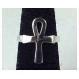 Sterling silver size 6 Ankh ring