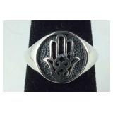 Sterling silver size 7 hand of god ring