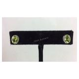 Sterling silver 1.7ct peridot stud earrings