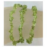 7.25in Sterling silver 52ct peridot chip bracelet