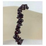 6mm garnet chip 8in stretch bracelet