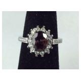 Size 5 Mozambique garnet and cz 2.07ct stainless