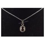 20in Mozambique garnet and CZ 2.03ct stainless