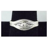 Size 11 Sterling eye shaped band ring