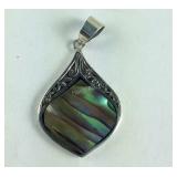 Sterling silver abalone shell pendant