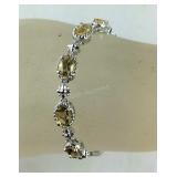 Brazilian citrine 2.5ct bolo bracelet in platinum