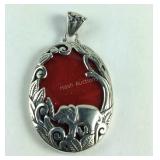 Bali Sterling sponge coral elephant design pendant