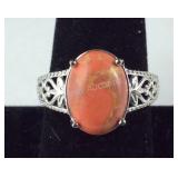 Size 10 Mojave orange turquoise 5.65ct solitaire