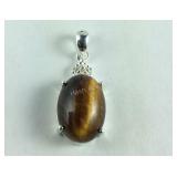 Sterling silver South Africa tiger eye and white