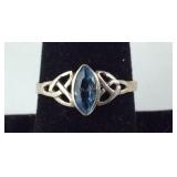 Vintage Blue Topaz Trinity Knot Ring, 1.7 grams