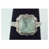 Light Blue Topaz Vintage Style Ring, 3.4 grams