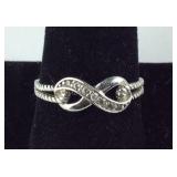 CZ Infinity Band Ring, 2.5 grams Sterling Silver