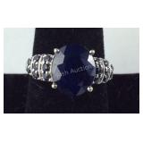 Genuine Sapphire Ring, 4.6 grams Sterling Silver