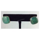 Vintage Turquoise Chip Stud Earrings, 5.4 grams