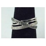 Genuine Black & White Diamond Crossover Band