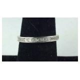 Baguette & Round CZ Band, 1.8 grams Sterling