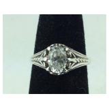 Kabana CZ Engagement Ring, 2 grams Sterling