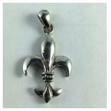 Fleur De Lis Pendant, 2.9 grams Sterling Silver
