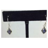 Tanzanite Fish Hook Dangle Earrings, 2.2 grams