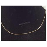 Gold Tone Box Chain, 2 grams Sterling Silver size