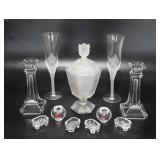 Glassware,  two Faberge swan toasting glasses,