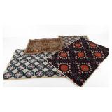 Four needlework panels, various sizes