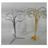Two necklace holders, 13" tall