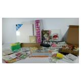 Tote full of craft supplies, scrap booking