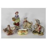 Austrian and German porcelain statues and bowls,