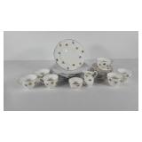 Crown Bone China, floral pattern, eight 8"