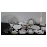 Glassware, cups and saucers, platter, plate