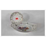 German made China, 12" oval bowl and 7" plate
