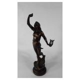 Bronze tone statue, stands 18" tall