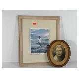 Wall art, "The Lighthouse at Edgartown" print,