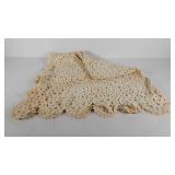 Tatted crochet tablecloth 60x68, needs washing