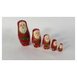 Five doll Santa nesting dolls