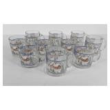Ten Libbey Holiday glass mugs