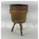 Tri-footed poly bucket planter, 11" × 18"