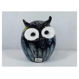 GCA art glass owl figure, 5" tall