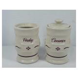 Longaberger pottery spice containers, parsley and