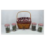 2001 Longaberger strawberry basket with liner and