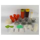 Tupperware, cups, ice pop makers, ice cube tray,