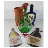 Home decor, includes beam decanter, wine brick,