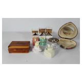 Home decor, includes small jewelry box, wooden