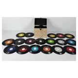 Vinyl Records with case, 45RPM, includes Bobby